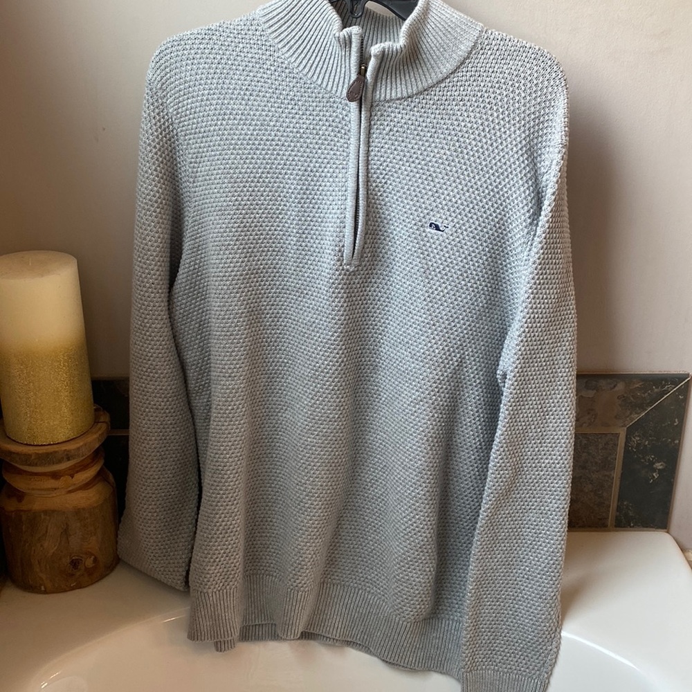 Vineyard Vines waffle 1/4 zip sweater